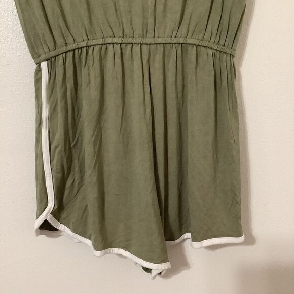 Forever 21 Olive Green Lightweight Slouchy Stretch Romper Small - Picture 9 of 14